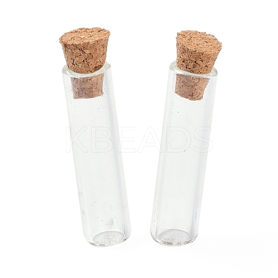 Tube Glass Cork Bottles Ornament AJEW-O032-04I-1