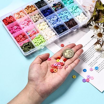 24 Colors Handmade Polymer Clay Beads CLAY-X0011-03C-1