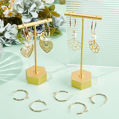 16Pcs Brass Ring Stud Earring Findings KK-BBC0011-99-1