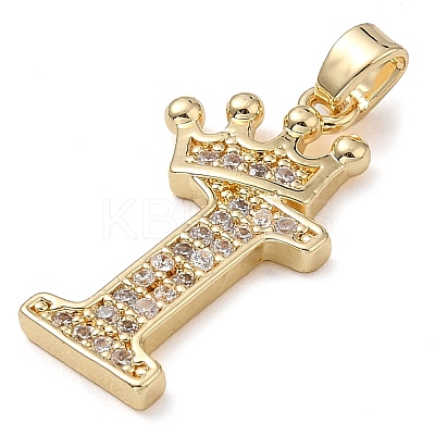 Rack Plating Brass Micro Pave Cubic Zirconia Pendants KK-D535-01I-RS-1