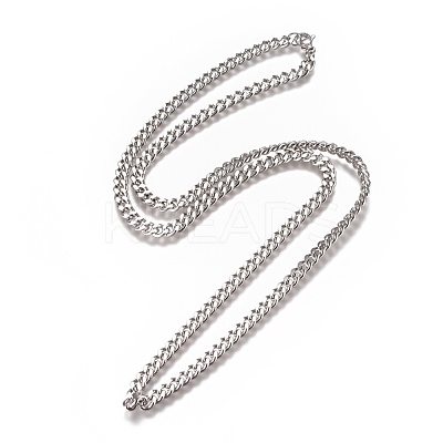 Non-Tarnish Men's Cuban Link Chain Necklaces NJEW-L172-01C-1