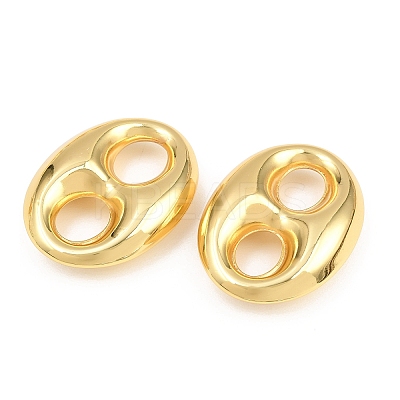 Brass Oval Links Connector Charms KK-H292-47G-03-1