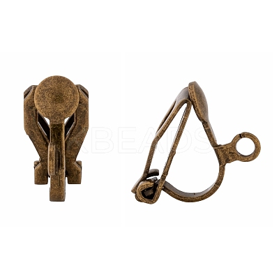 Brass Clip-on Earring Findings X-EC109-NFAB-1