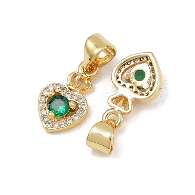Brass Micro Pave Cubic Zirconia Charms KK-C132-10G-1