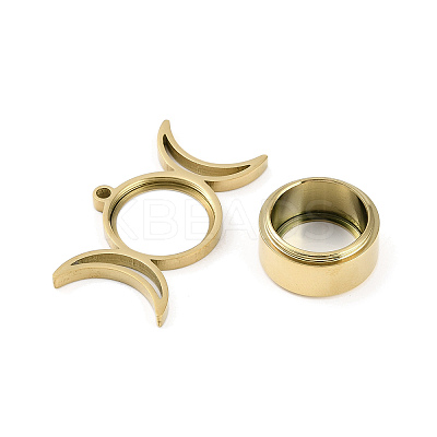Ion Plating(IP) 304 Stainless Stee Locket Pendants STAS-S132-14G-02-1