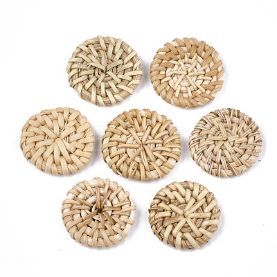Handmade Reed Cane/Rattan Woven Beads WOVE-T006-131B-1