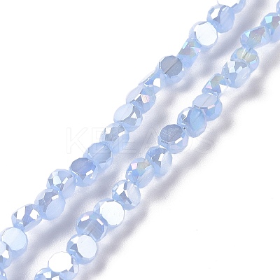 Transparent Electroplate Glass Beads Strands GLAA-E036-06C-1