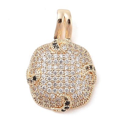 Brass Micro Pave Cubic Zirconia Pendants KK-S388-15G-1