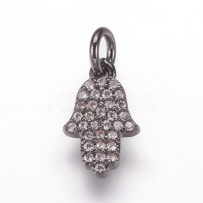 Brass Micro Pave Cubic Zirconia Charms Pendants ZIRC-K070-32-1