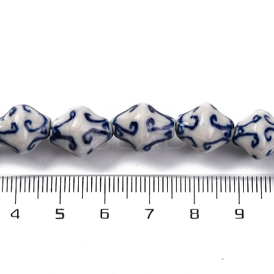 Handmade Blue and White Porcelain Beads Strands PORC-I027-06-1