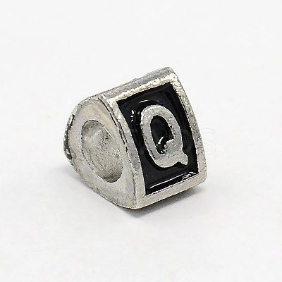 Platinum Tone Zinc Alloy Enamel European Beads X-MPDL-L001-01Q-1