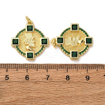 Brass Pave Cubic Zirconia Pendants KK-A271-06G-1