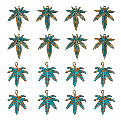 20Pcs 2 Style Tibetan Style Alloy Pendants FIND-FH0006-49-1