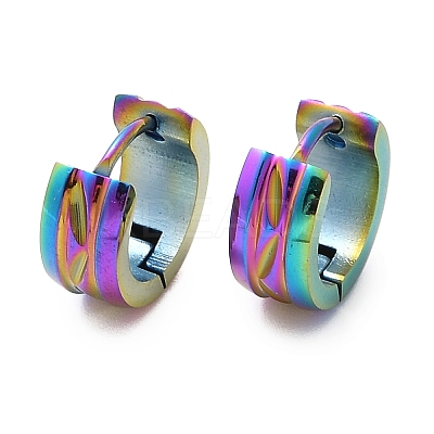 304 Stainless Steel Polishing Effect Hoop Earrings Ion Plating(IP) EJEW-M001-37A-1