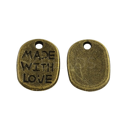 Tibetan Style Alloy Oval Charms LS-TIBEP-Q035-08R-NR-1