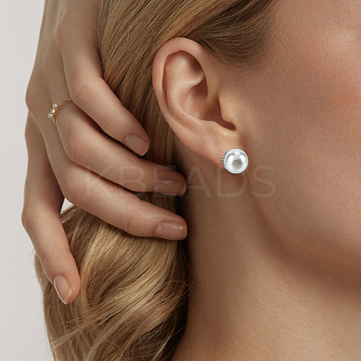 Stainless Steel Half Round Stud Earring Findings STAS-SP0002-03-1