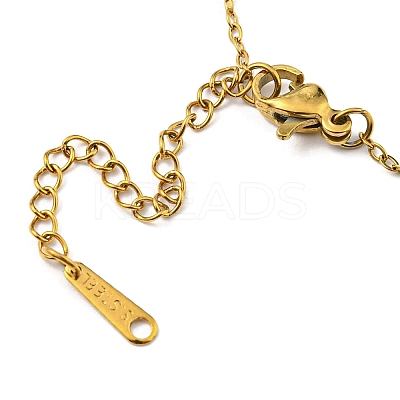 201 Stainless Steel Yoga Human Pendant Necklace with Cable Chains NJEW-Q317-16G-1