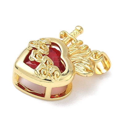Brass Glass Pendants KK-L253-28G-01-1