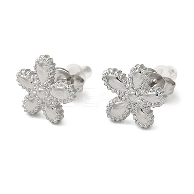 Non-Tarnish 304 Stainless Steel Embossing Stud Earrings LS-EJEW-U001-06P-03-1