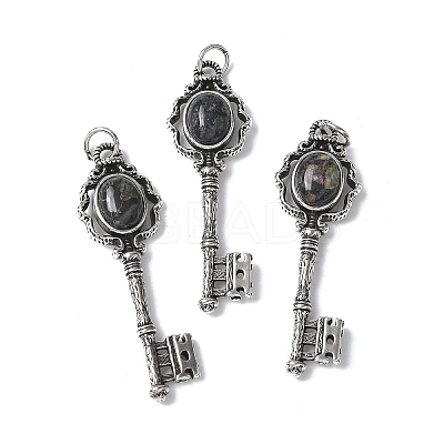 Key Brass Natural Dragon Blood Big Pendants KK-D361-01AS-34-1