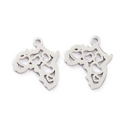 Non-Tarnish 304 Stainless Steel Pendants STAS-D007-04S-1