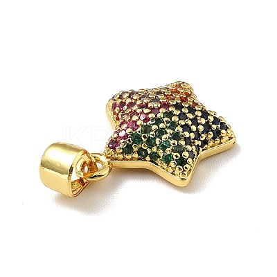 Brass Micro Pave Cubic Zirconia Pendants KK-A163-02G-E-1