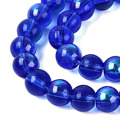 Transparent Electroplate Glass Beads Strands EGLA-Q132-6MM-01A-08-1