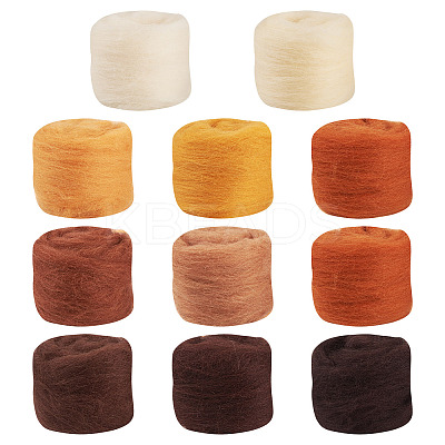 55G 11 Colors Needle Felting Wool Roving DIY-TA0012-86-1