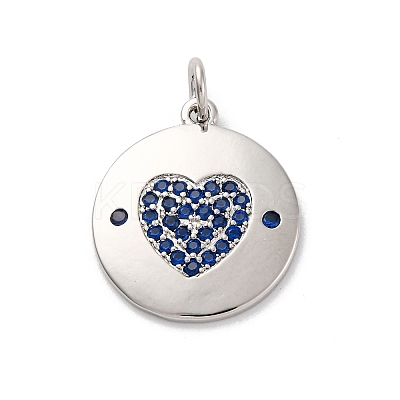 Brass Micro Pave Cubic Zirconia Pendants KK-U033-11P-02-1
