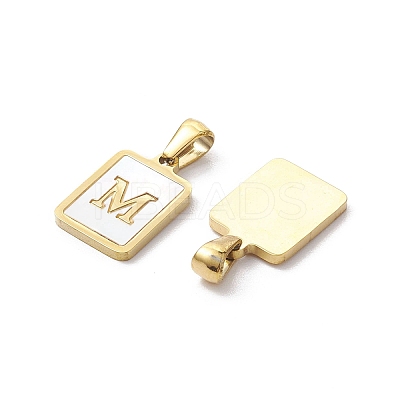 Ion Plating(IP) 304 Stainless Steel Pave Shell Pendants X-STAS-G327-01G-M-1
