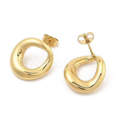 Donut PVD Vacuum Plating 304 Stainless Steel Stud Earrings for Women EJEW-C120-07G-1