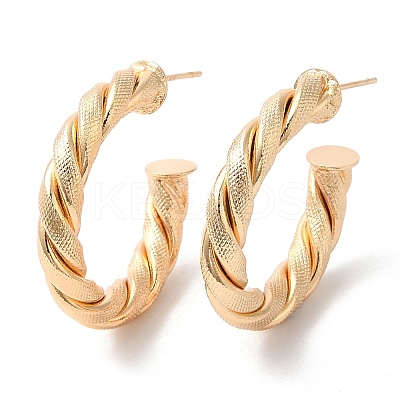 Brass Twist Rope Stud Earrings Findings EJEW-Q765-01G-1