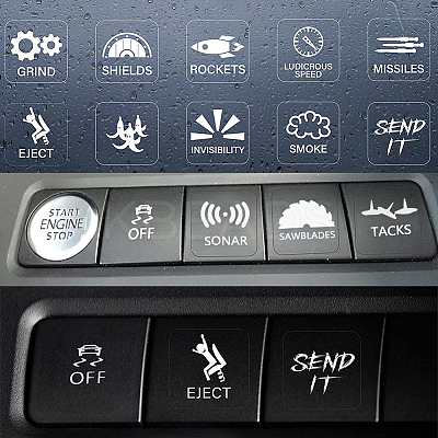 Square PVC Waterproof Car Dash Button Stickers Repaire Kits DIY-WH0349-178-1