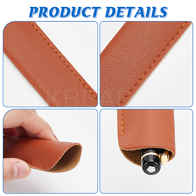 10Pcs 10 Colors PU Leather Pen Case AJEW-CA0002-25-1