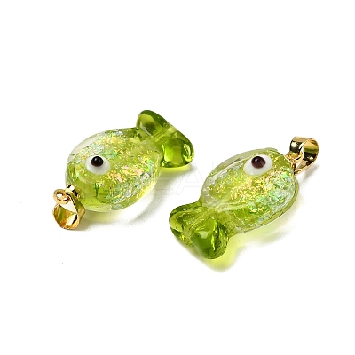 Handmade Dichroic Foil Lampwork Pendants X1-DICH-G001-01G-06-1