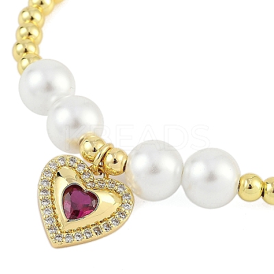 Rack Plating Brass Stretchable Bracelets with Cubic Zirconia for Women BJEW-D047-02G-02-1