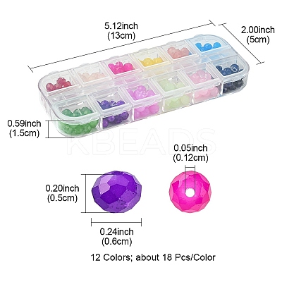 216Pcs 12 Colors Baking Paint Imitation Jade Glass Bead Strands DGLA-FS0001-08-1