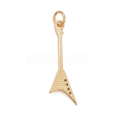Rack Plating Brass Clear Cubic Zirconia Pendants KK-M229-26G-1