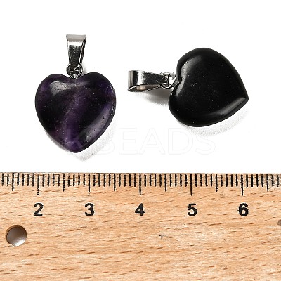 Natural Fluorite Heart Pendants STAS-R154-01P-1