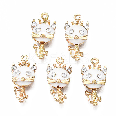 Rack Plating Alloy Enamel Pendants ENAM-T011-143B-1