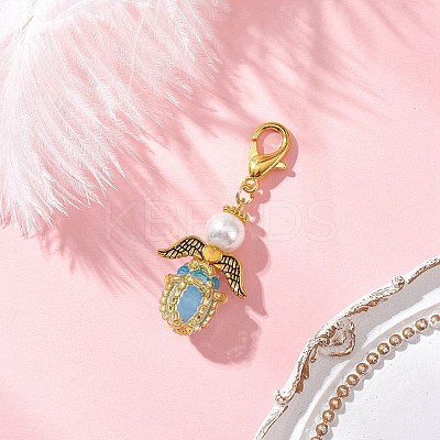 Luminous Acrylic & Handmade Glass Seed Beaded Pendants Decorations HJEW-MZ00379-05-1