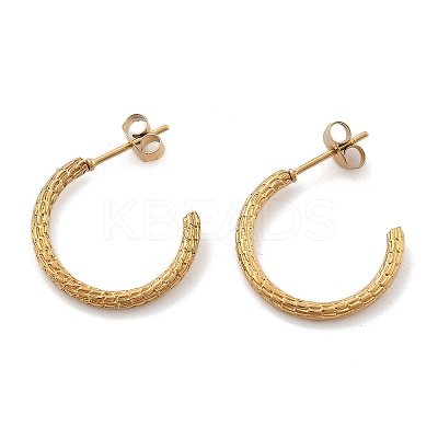 304 Stainless Steel Twist C-Shaped Stud Earrings EJEW-R017-03G-01-1