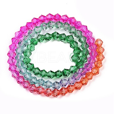 Gradient Color Baking Paint Glass Bead Strands DGLA-A039-T6mm-A011-1