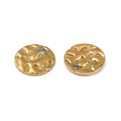 Ion Plating(IP) 304 Stainless Steel Textured Disc Charms STAS-Q336-11B-G-1