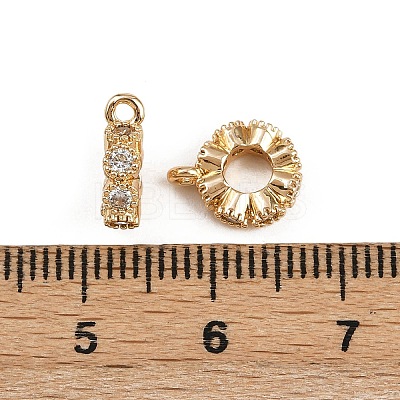 Brass Micro Pave Clear Cubic Zirconia Tube Bails KK-C115-19G-1