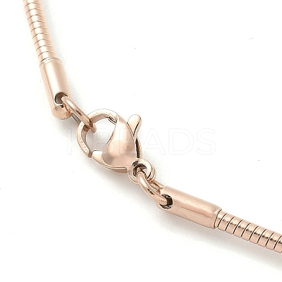 Casual Style 304 Stainless Steel Choker Necklaces STAS-O037-02RG-1