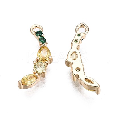 Brass Micro Pave Champagne Yellow Cubic Zirconia Pendants KK-Q764-027-1