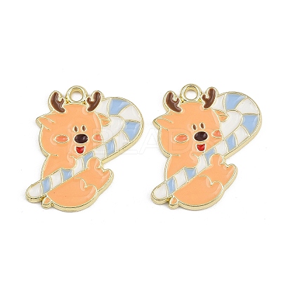 Christmas Deer Theme Alloy Enamel Pendants ENAM-D304-01C-G-1