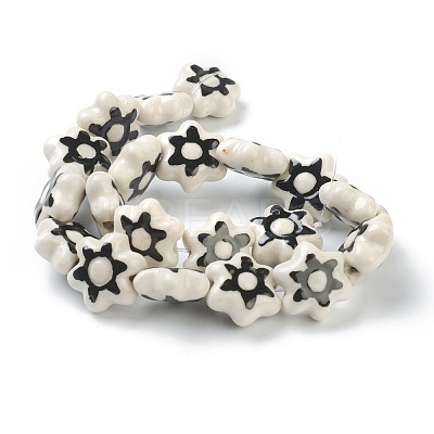 Handmade Porcelain Flower Beads PORC-J008-06-1