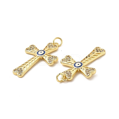 Brass Micro Pave Cubic Zirconia Pendants KK-E068-VB264-1-1
